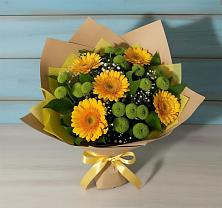 Букет цветов из:  Герберы и Хризантемы #REPLACE_PRED# Костомукше