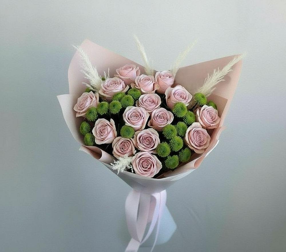 Букет цветов из: Розы и Хризантемы в Костомукше